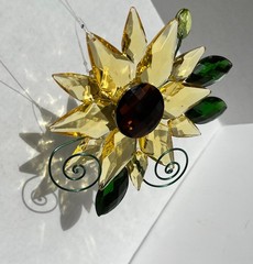 Ganz Crystal Expressions Acrylic Sunflower w/Leaves Suncatcher 5-6″