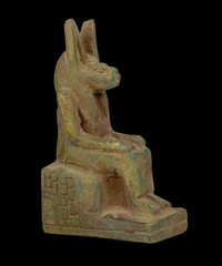 Ancient Egyptian Anubis Statue Rare Pharaonic Seated God Deity Stone Artifact BC