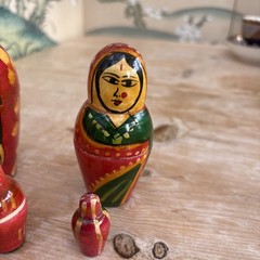 Matryoshka Nesting Doll Women in traditional costumes Set of 6 Made in India