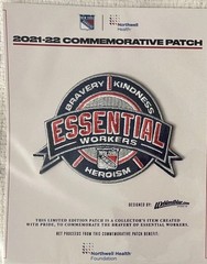 NY RANGERS PATCH ESSENTIAL WORKERS MSG NHL HOCKEY LMTD NYC HOSPITALS HEROISM