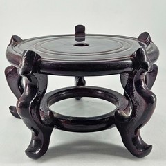 Vintage wood pedestal plant stand jar vase statue display base