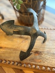 Vintage-Patina Iron Grappling Hook Anchor 4 Tines Trap Anchor Bucket Retriever