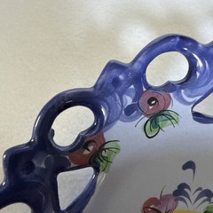 Vintage Colorful Vestal Portugal Blue Floral Decorative Wall/Plate B3