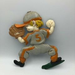 Boy Baseball Players Wall Art Hangers Plaques Vintage Set Of 2 Sexton Cast Metal