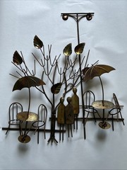 Vtg 1974 ENESCO Imports 3D Metal Wall Decor Art Sculpture Cafe Bar Theme