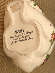 Avon BUNNY CERAMIC PLANTER Candle Holder Hand Painted Brazil Easter VTG