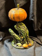 Neil Eyre Designs Halloween horror pumpkin head face Swamp Skull Lantern Box Pot