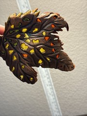 Gorgeous Vintage Rare Jay Strongwater Metal Enamel Leaf with Crystals