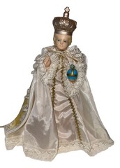 Infant Of Prague Jesus Statue Figurine Light ￼12” Vintage