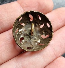 Post Medieval Button Decorated Metal Detecting Find Antique 22mm