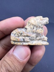 A Very Unique Old Sumerian Antiquity Jasper Stone Wild Lion Statue Figured