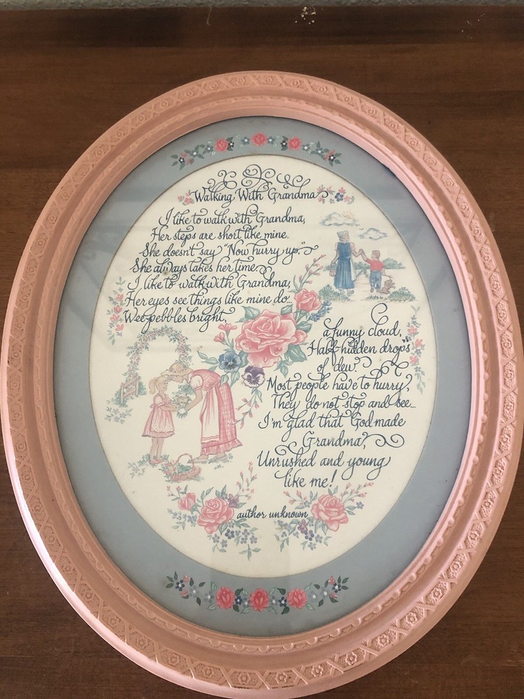 Vintage Homco Home Interior “Walking With Grandma” Wall Art Decor Cottage