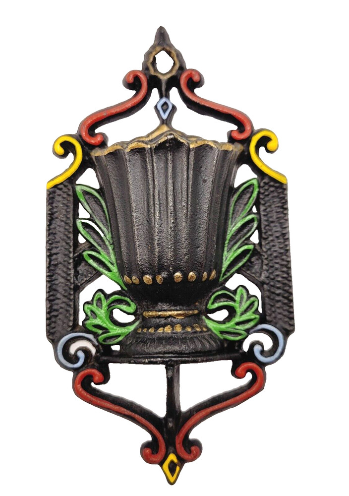 Wilton Match Safe Open Cast Iron Fluted Urn Style Matchstick Holder Patio Hearth