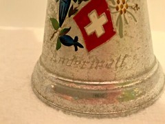 Swiss Silver PlatedCow/ Sheep Bell from Andermatt Switzerland + 2nd Smaller Bell