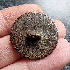 Post Medieval Button 17th Century Decorated Thistle Metal Detecting Find Antique