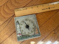 Vintage 1990s Spoontiques Lighthouse Sailboat Nautical Desk Clock 3.5″L ***Read