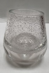Hand Blown art glass Bulicante / controlled bubble oil candle / bud vase / Paper