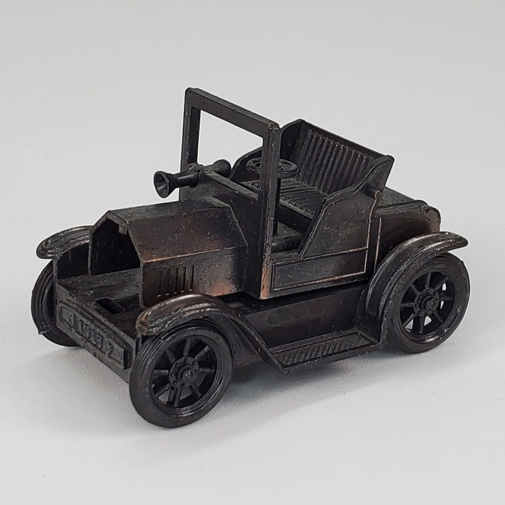 Vintage Die Cast Metal 1917 Antique Car Pencil Sharpener Bronze Tone Miniature