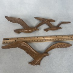 Vintage Set 2 Homco Seagulls Birds Flight Wall Art Decor Plastic MCM