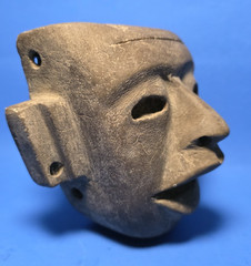 PRE-COLUMBIAN TEOTIHUACAN STONE PECTORAL MASK