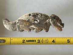 INCREDIBLE PRE-COLUMBIAN JAGUAR EFFIGY SHELL PENDANT/ GORGET, MEXICO, MOTLEY COA