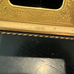 VTG Wedgwood Style Relief Dancers Framed Velvet Brass Set Of 2 5×4