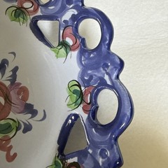 Vintage Colorful Vestal Portugal Blue Floral Decorative Wall/Plate B3