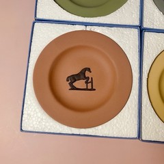 4x Wedgwood Jasperware Horses Small Plates Dishes Complete Set Boxed Exc Cond