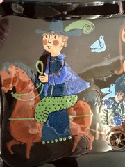 JAKOB STUCKI Switzerland Folk Art 12” Pottery Plate Tray Marked