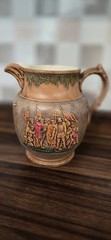 Historic Christopher Columbus Landing Scene • Hand Painted Relief Pottery •…