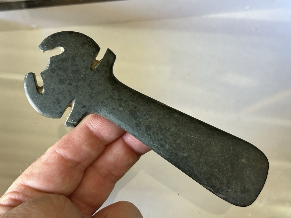 RARE PRE-COLUMBIAN EFFIGY STONE SCEPTER OR MACE FROM COSTA RICA ~ MOTLEY COA