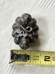 Vintage High Relief 800 Silver Ornate India Gourd Trinket Box