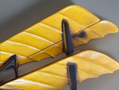 Vintage Sexton Metal Airplane Wall Art WWI Tri-Plane Aviation Decor