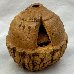 Vintage Brazil Nut Pod Folk Art Shaker Rattle Ornament