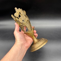 Vintage Art Nouveau Brass Candle Vase Holder Floral Decorative Ornate Display