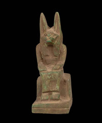 Ancient Egyptian Anubis Statue Rare Pharaonic Seated God Deity Stone Artifact BC