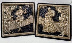 Cameo Wall Plaques Victorian Style Set Of 2 Wall Art 3D Raised Relief Plastic