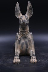 ANCIENT EGYPTIAN ANTIQUITIES UNIQUE EGYPTIAN STATUE ANUBIS GOD FUNERARY RITES