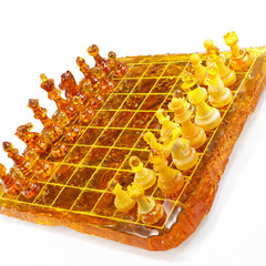 Made in USA Baltic Amber Königsberg Imperial Chess Set Handmade Genuine Gift