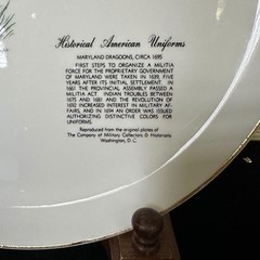 Vintage 1950’s W. S. George Pottery Historical Uniform plate Maryland Dragoons