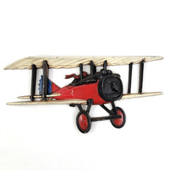 Vintage 1975 Homco WWI Red Biplane Fighter Metal Wall Hanging Decor 1232 BX C