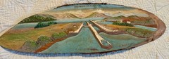 Panama Canal Wall Wood Slice Lot of 5 Decor 3D Relief Carved Painted Scenes