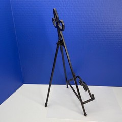 Metal Display Easel Stand Art Plates Books Black Three Legs Scroll 14″ Tall