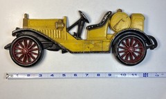 Vintage Sexton Cast Metal Iron Yellow Auto Wall Art Decoration Hanging Plaque