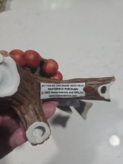 HOMCO 11164-02 Masterpiece Bird Chickadee With Fruit Classic Porcelain 2002