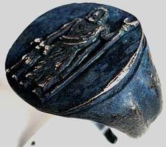 300 BC Ancient Greek Silver Ring Pluto of god who presides over the afterlife