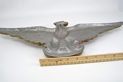VTG Cast Aluminum Gold Painted Eagle Phoenix Bird Wall Plaque Roquet Antique 21″