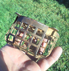 Vintage Metal Wire Flower Frog Dome Cage Floral Arranger Rustic Patina