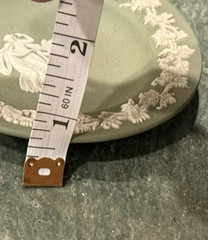 Wedgwood Sage Green Jasperware Lot Heart Trinket Box Tray Plate Set Vintage 2pc