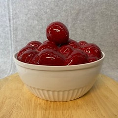Vintage White Bowl With Strawberry Lid 7″ Diameter So Cute! Unbranded